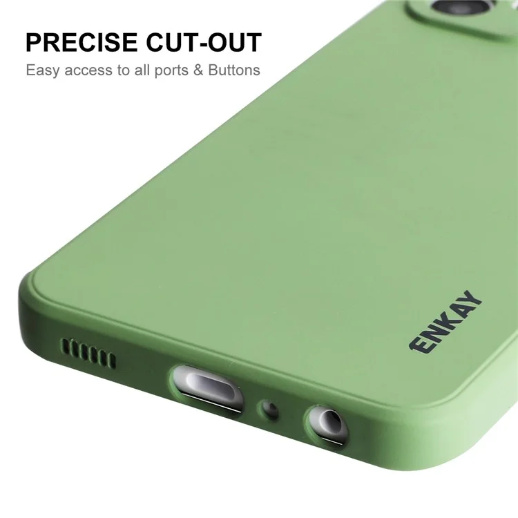 ENKAY HAT PRINCE Жидкий силиконовый чехол для Samsung Galaxy A23 4G / 5G (глобальная версия), Anti-collision Straight Edge Design Camera Protection Lens Protector Cover - Light Green