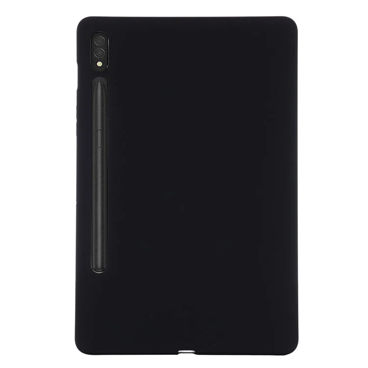 Para Samsung Galaxy Tab S8 Ultra Microfibra Lining Anti-Scratch Slim Tableta Cubierta Protectora De Silicona Líquida - Negro