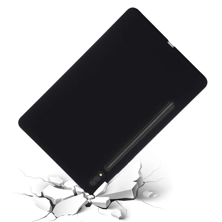 Für Samsung Galaxy Tab S8 Ultra-Mikrofaserfutter Anti-Kratzer Slim Tablet Case Flüssigsilikon-Schutzabdeckung - Schwarz