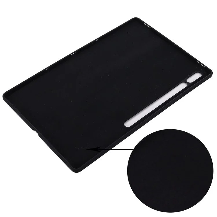 Für Samsung Galaxy Tab S8 Ultra-Mikrofaserfutter Anti-Kratzer Slim Tablet Case Flüssigsilikon-Schutzabdeckung - Schwarz