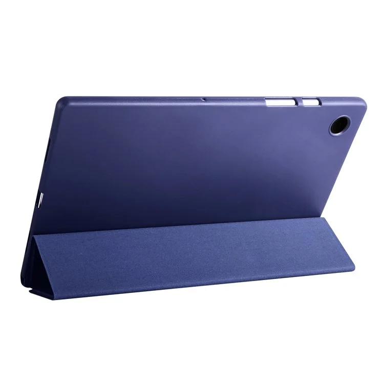 For Samsung Galaxy Tab A8 10.5 (2021) / (2022) Tri-fold Stand Tablet Case PU Leather + TPU Full Protection Auto Wake / Sleep Cover - Dark Blue