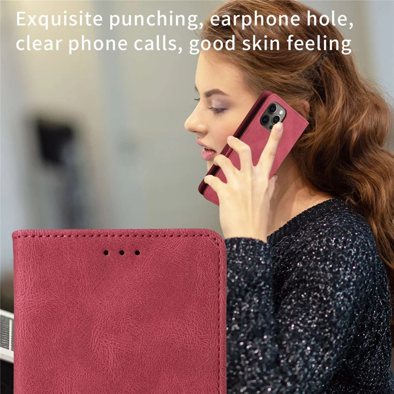 For Samsung Galaxy A22 5G (EU Version) Anti-scratch PU Leather Phone Case Hardware Design Smartphone Cover with Wallet Stand - Rose