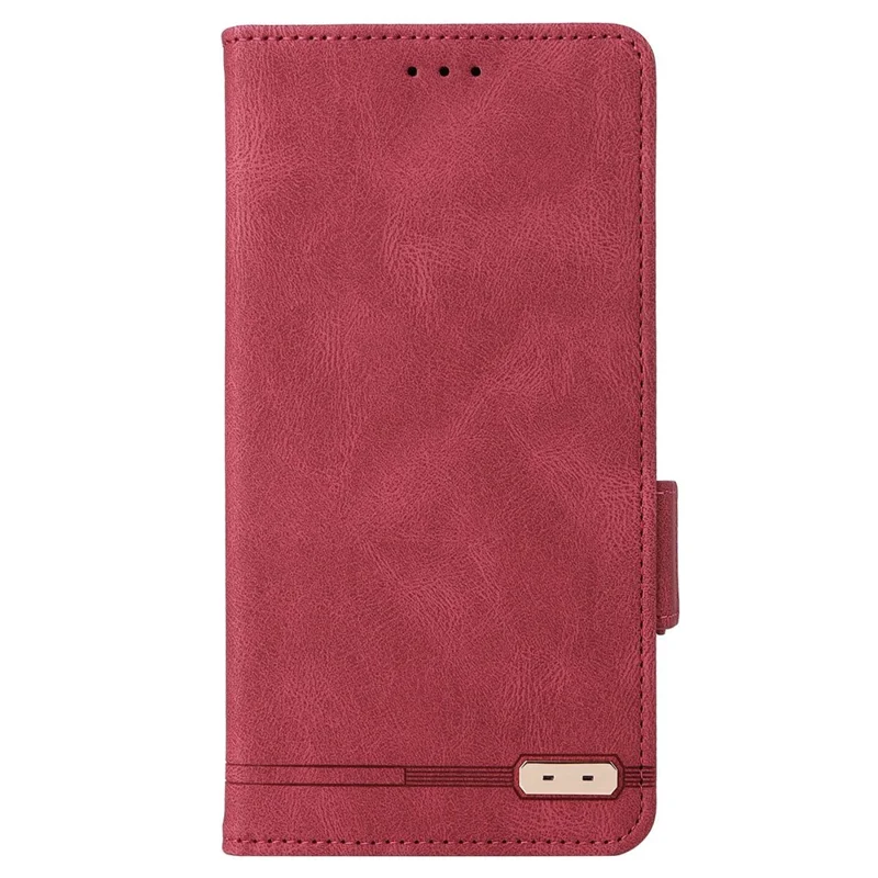 For Samsung Galaxy A22 5G (EU Version) Anti-scratch PU Leather Phone Case Hardware Design Smartphone Cover with Wallet Stand - Rose