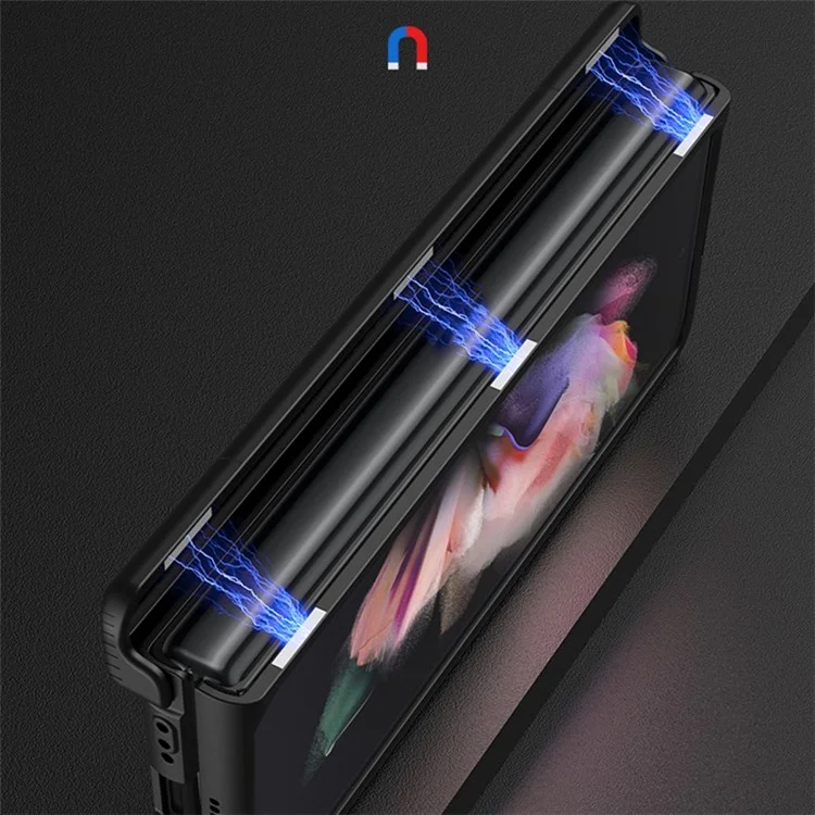 GKK Hard PC Phone Case for Samsung Galaxy Z Fold2 5G, Kickstand Design Folding Phone Protective Case - Black