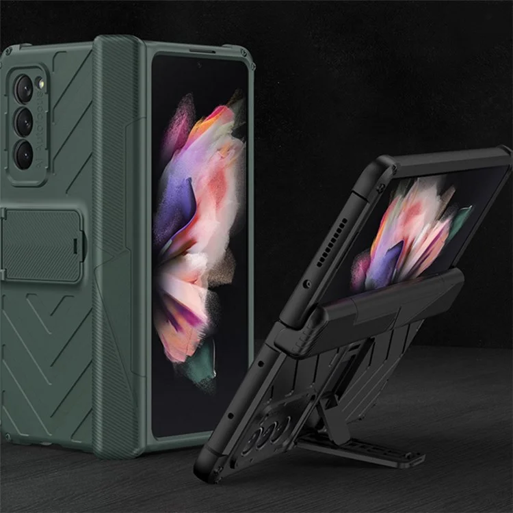 GKK Hard PC Phone Case for Samsung Galaxy Z Fold2 5G, Kickstand Design Folding Phone Protective Case - Black