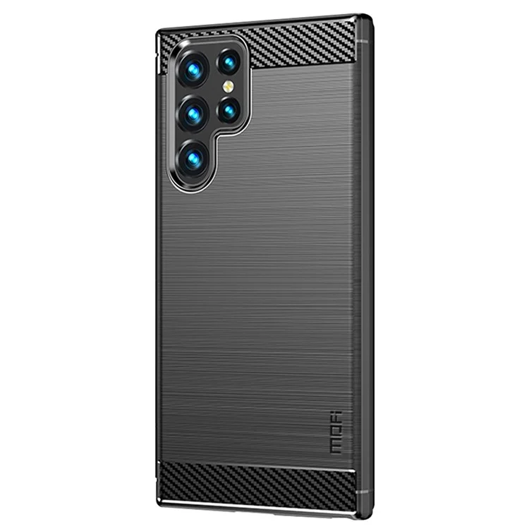 MOFI JK TPU Series-1 Pour Samsung Galaxy S22 Ultra 5G Case de Surface Brossée Résistante à L'usure - le Noir
