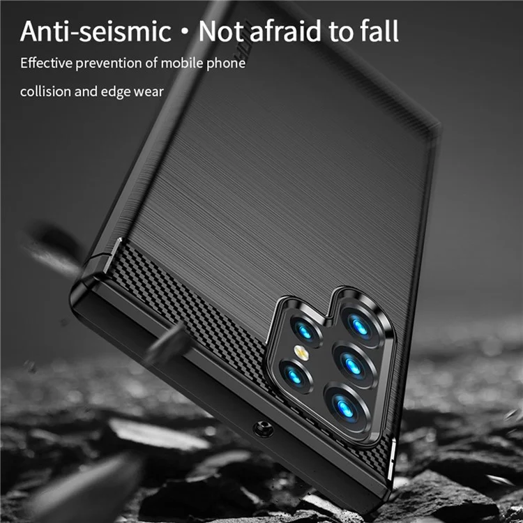MOFI JK TPU Series-1 Pour Samsung Galaxy S22 Ultra 5G Case de Surface Brossée Résistante à L'usure - le Noir