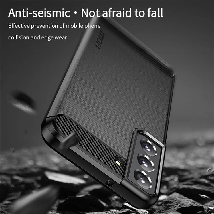 MOFI JK TPU Serie-1 Para Samsung Galaxy S22 5G Surfbured Carbon Fiber Case de Teléfono Resistente al Desgaste TPU Protective Protective - Gris