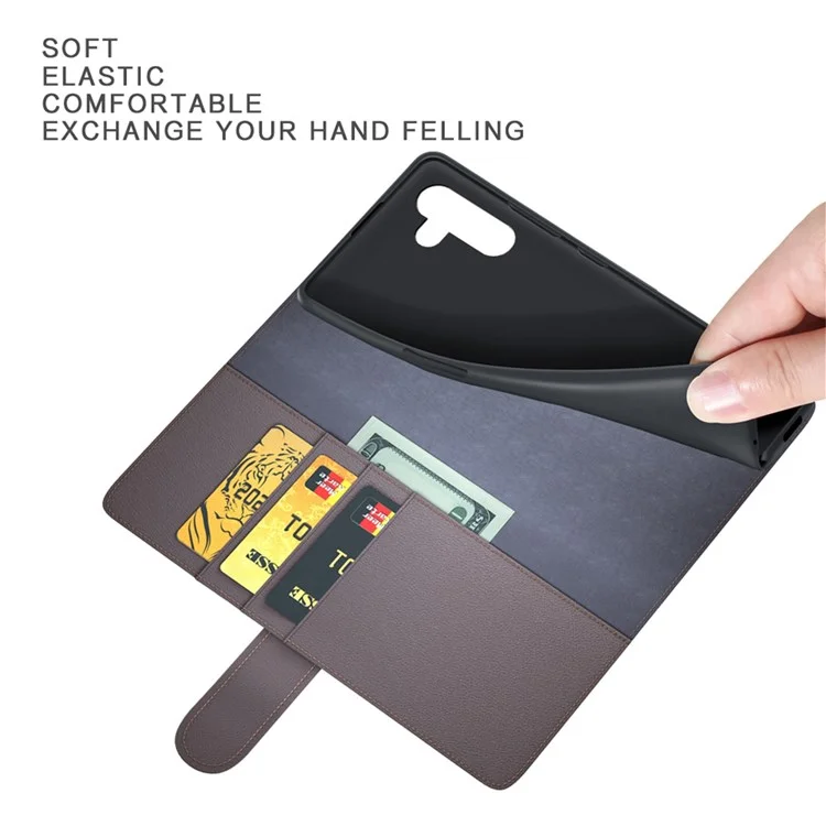 For Samsung Galaxy A13 5G / A04s 4G (164.7mm) Case Genuine Split Leather Phone Cover with Wallet Stand - Black