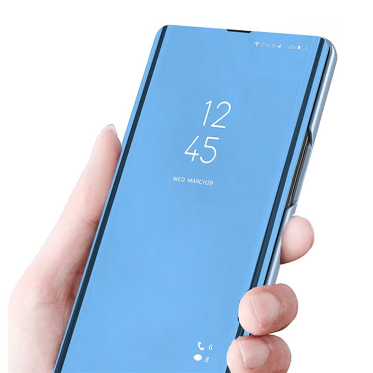 Für Samsung Galaxy A13 4G Smart View Window Flip Cover PU Leder Elektroplatte Ständer Spiegel Buchstil Hülle - Silber-