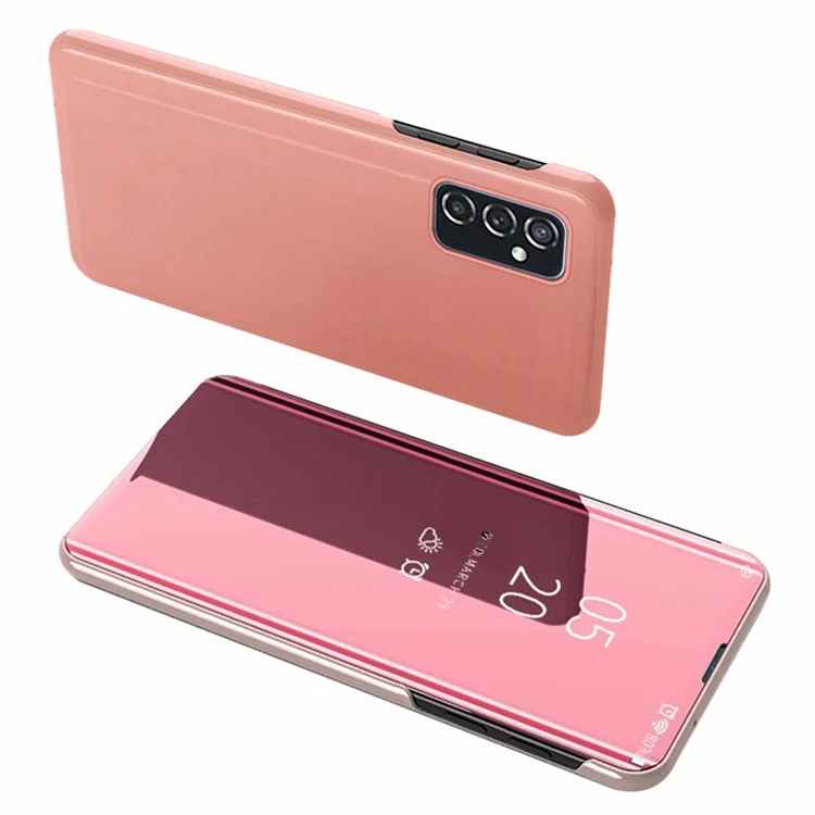 Per Samsung Galaxy M23 5G/F23 5G Custodia con Supporto Verticale in Pelle PU e Vista a Finestra - Rose Gold