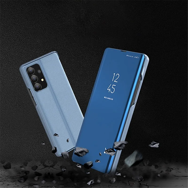 For Samsung Galaxy A73 5G S22 Ultra 5G Flip Leather Cover with Stand Full Body Protective Phone Case - Silver