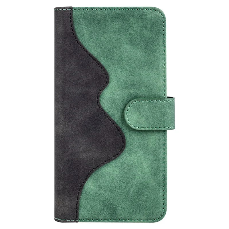 Voor Samsung Galaxy S22 5G Kleurcombinatie Design Telefoonhoesje Stootvrij PU Leren Stand Wallet Hoes - Groen