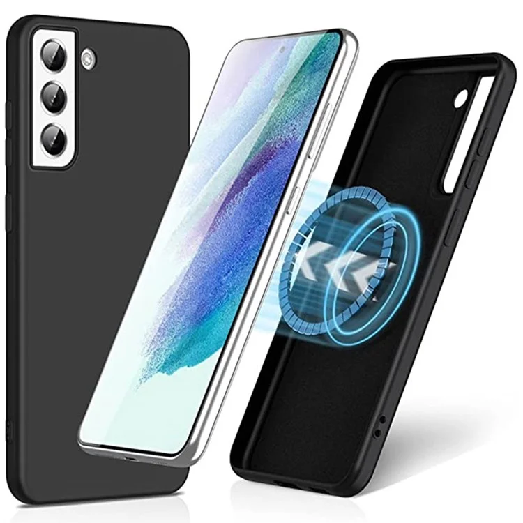 Liquid Series per Samsung Galaxy S21 4G / 5G Compatibile con MagSafe Wireless Charging Magnetic Case Liquid Silicone Soft TPU Protective Shockproof Phone Cover