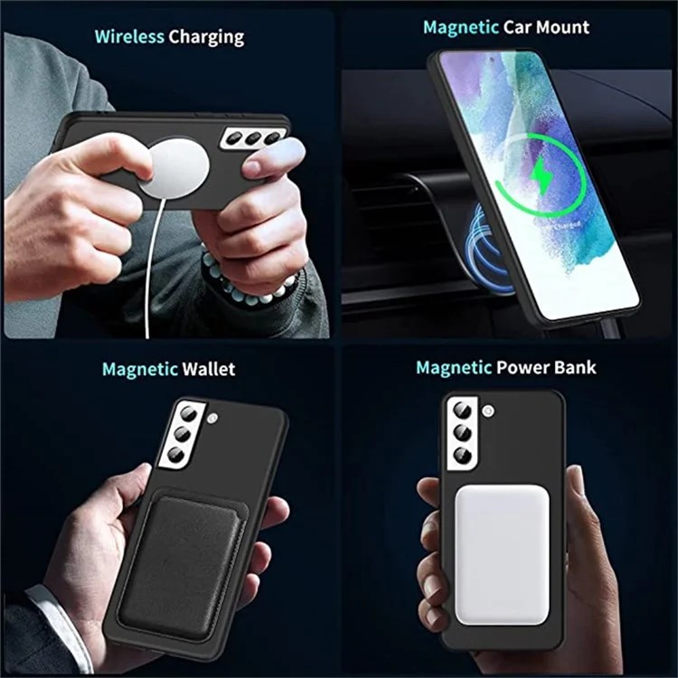 Liquid Series for Samsung Galaxy S21 4G / 5G Compatible with MagSafe Wireless Charging Magnetic Case Liquid Silicone Soft TPU Protective Shockproof Phone Cover