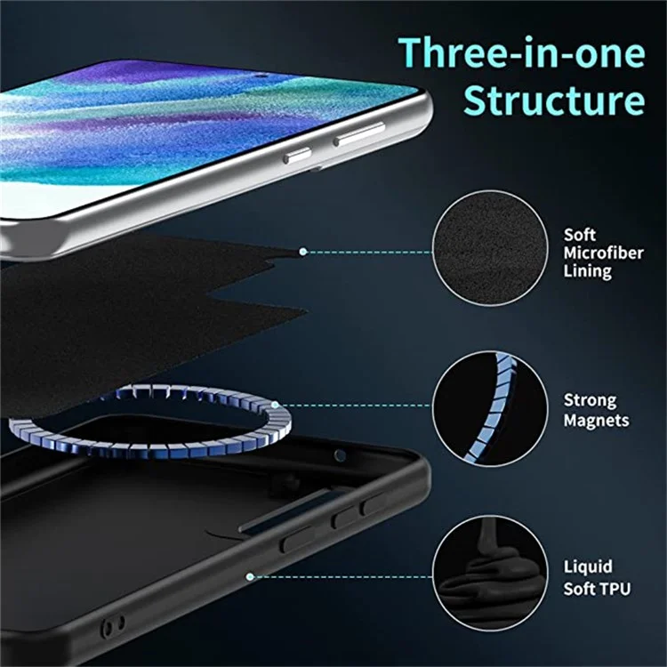Liquid Series per Samsung Galaxy S21 4G / 5G Compatibile con MagSafe Wireless Charging Magnetic Case Liquid Silicone Soft TPU Protective Shockproof Phone Cover
