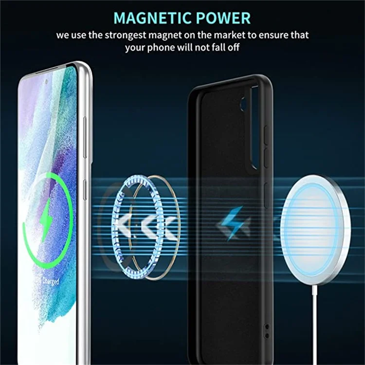 Liquid Series per Samsung Galaxy S21 4G / 5G Compatibile con MagSafe Wireless Charging Magnetic Case Liquid Silicone Soft TPU Protective Shockproof Phone Cover
