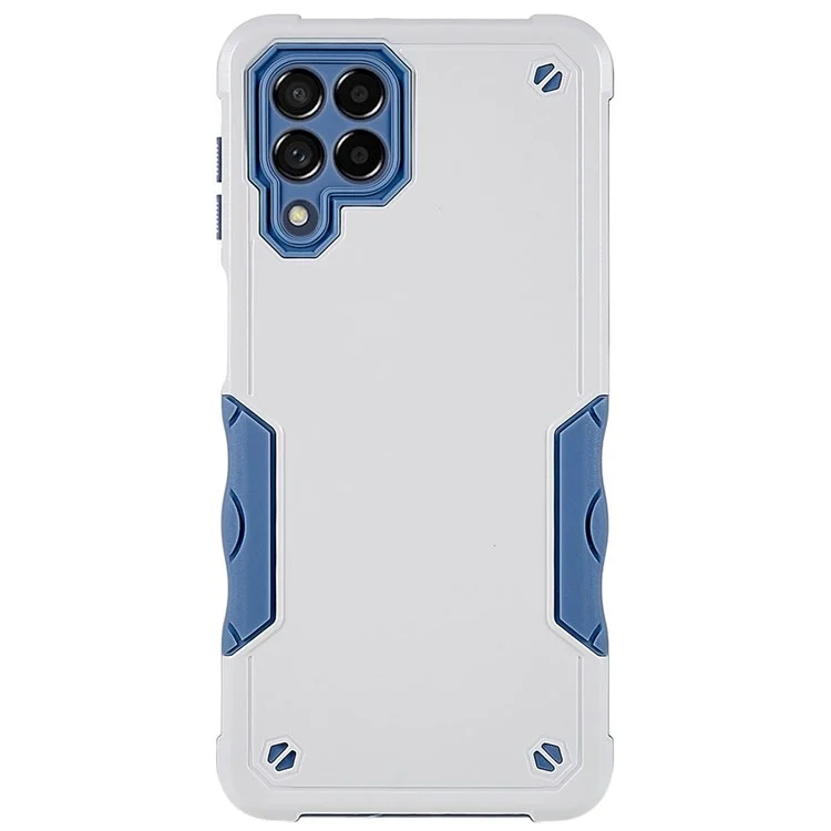 Pour Samsung Galaxy M53 5G Corner Renforcé Anti-drop Case de Téléphone Soft TPU Hard PC Couverture - Blanche