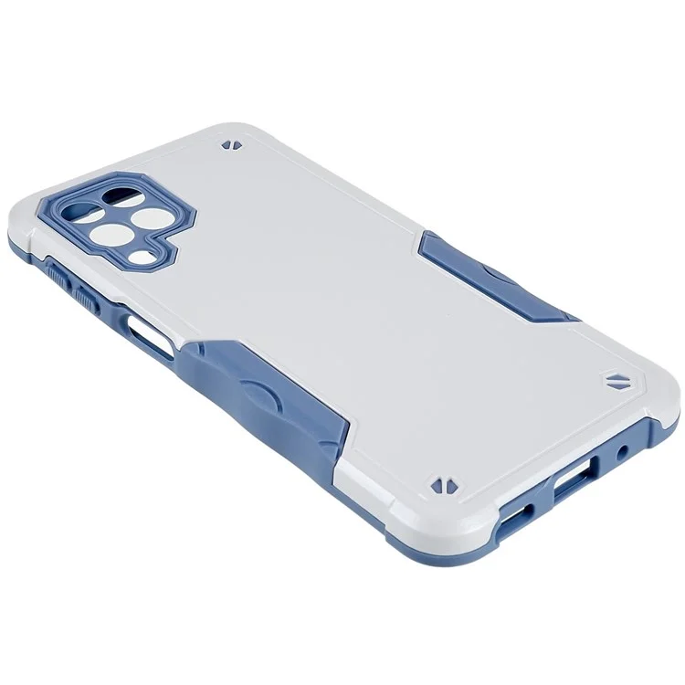 Pour Samsung Galaxy M53 5G Corner Renforcé Anti-drop Case de Téléphone Soft TPU Hard PC Couverture - Blanche