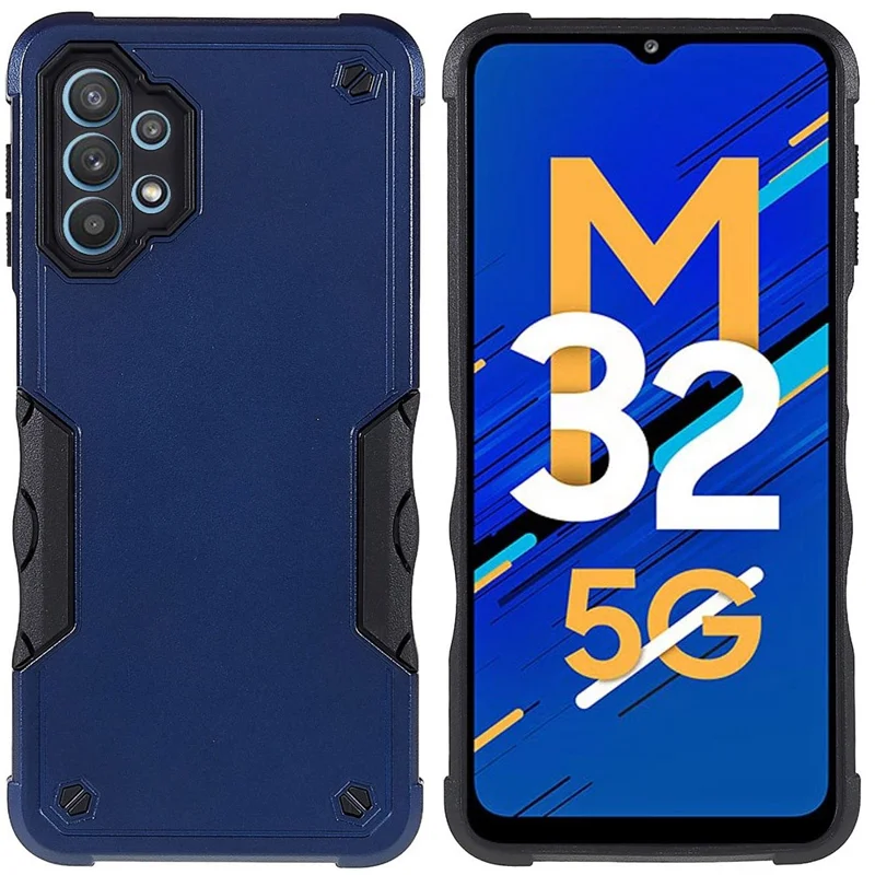 For Samsung Galaxy M32 5G/A32 5G PC + TPU Anti-slip Edge Protective Cover Drop-proof Phone Case - Blue