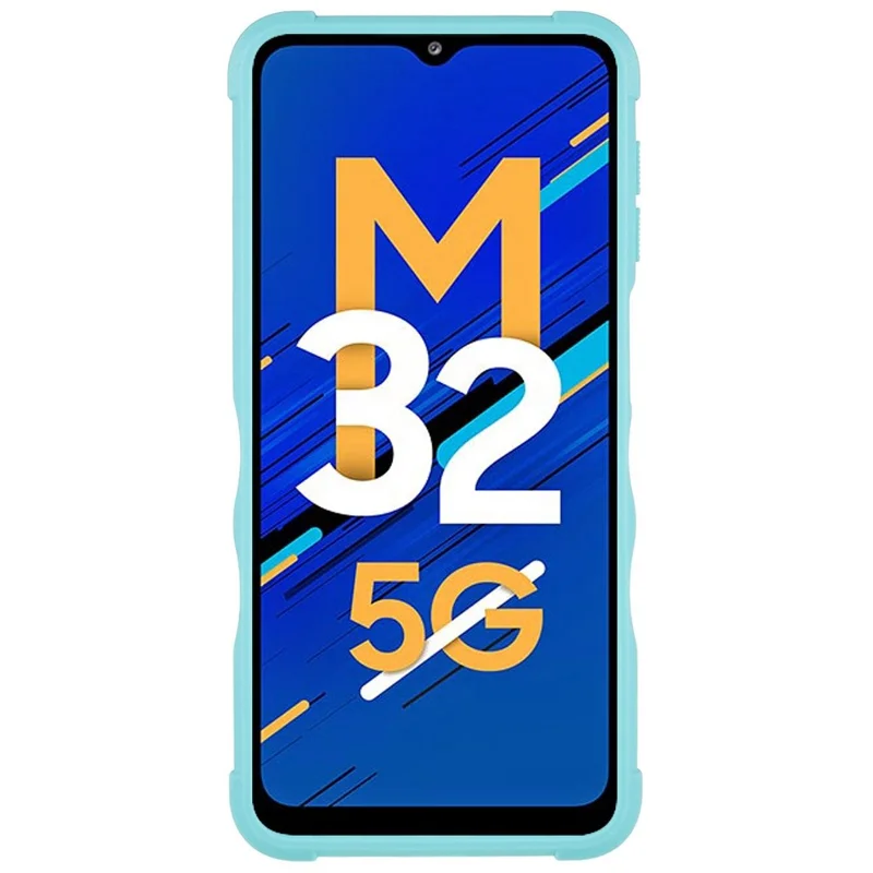 For Samsung Galaxy M32 5G/A32 5G PC + TPU Anti-slip Edge Protective Cover Drop-proof Phone Case - Light Green
