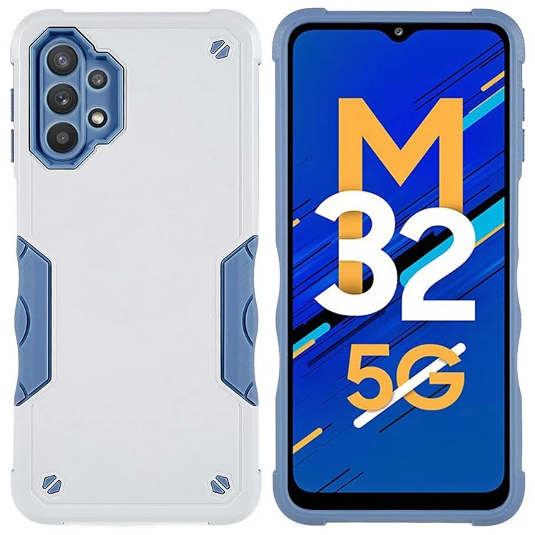 Para Samsung Galaxy M32 5G/A32 5G PC + TPU Anti-slip Edge Tampa Proteção à Prova de Gota de Telefone - Branco