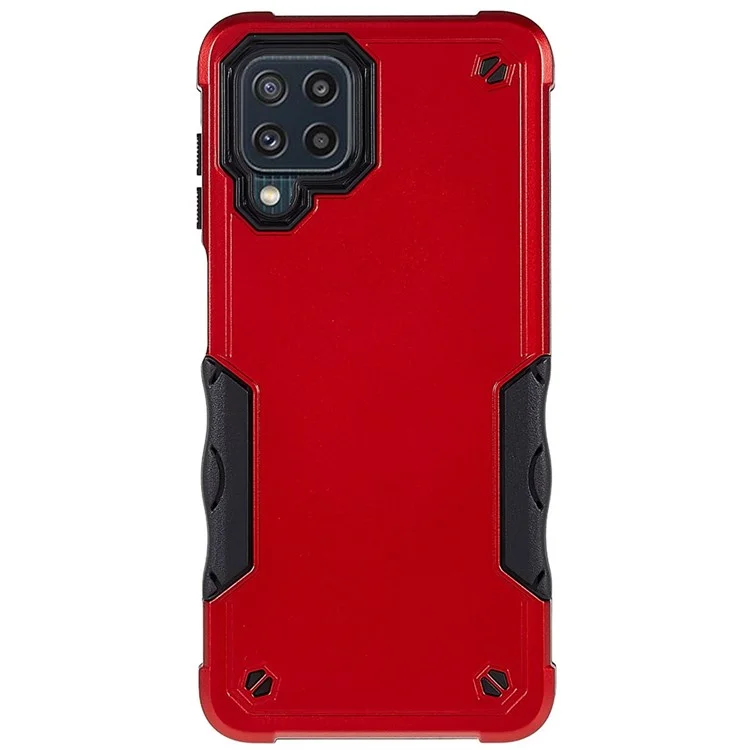 Для Samsung Galaxy M32 (Global Version)/F22/M22 PC + TPU Двухслойный Чехол Для Телефона Поглощающий Чехол Для Мобильного Телефона. - Красный