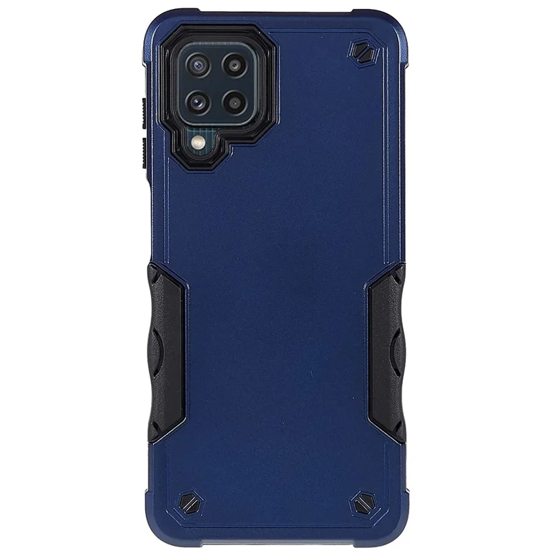 For Samsung Galaxy M32 (Global Version)/F22/M22 PC + TPU Dual Layer Phone Case Shock Absorbing Cell Phone Cover - Blue