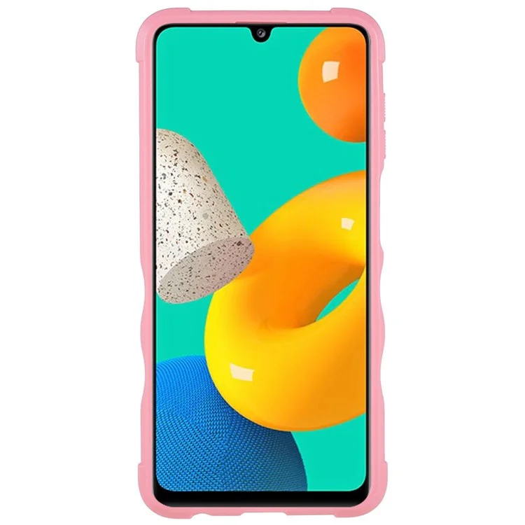 Para Samsung Galaxy M32 (versión Global)/F22/M22 PC + TPU Teléfono Dual Capa Case De Choque Cubierta De Teléfono Celular - Rosado