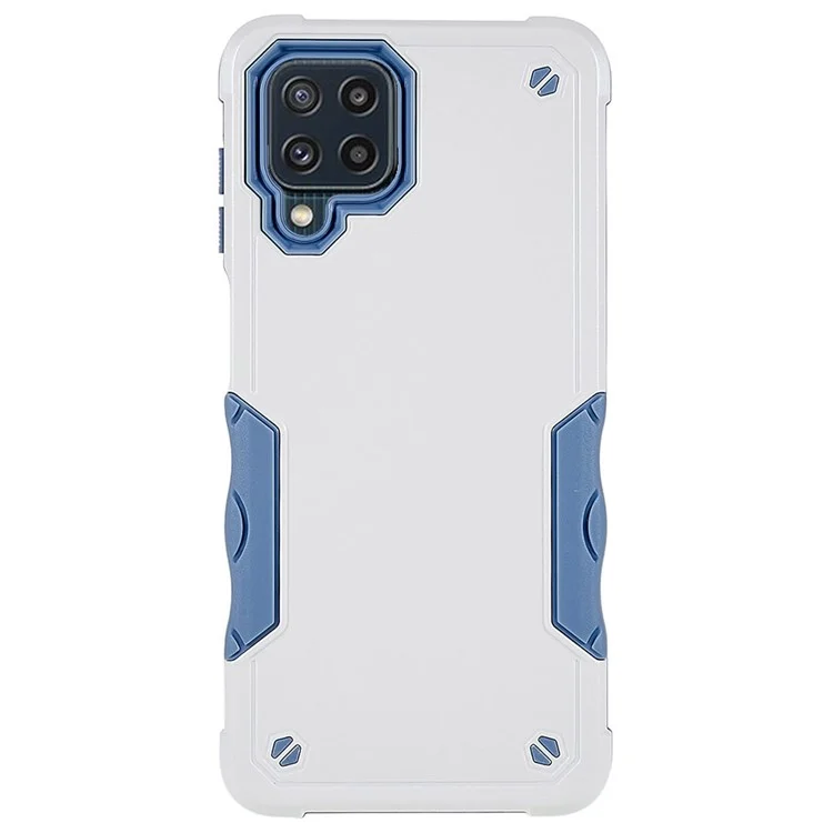 For Samsung Galaxy M32 (Global Version)/F22/M22 PC + TPU Dual Layer Phone Case Shock Absorbing Cell Phone Cover - White