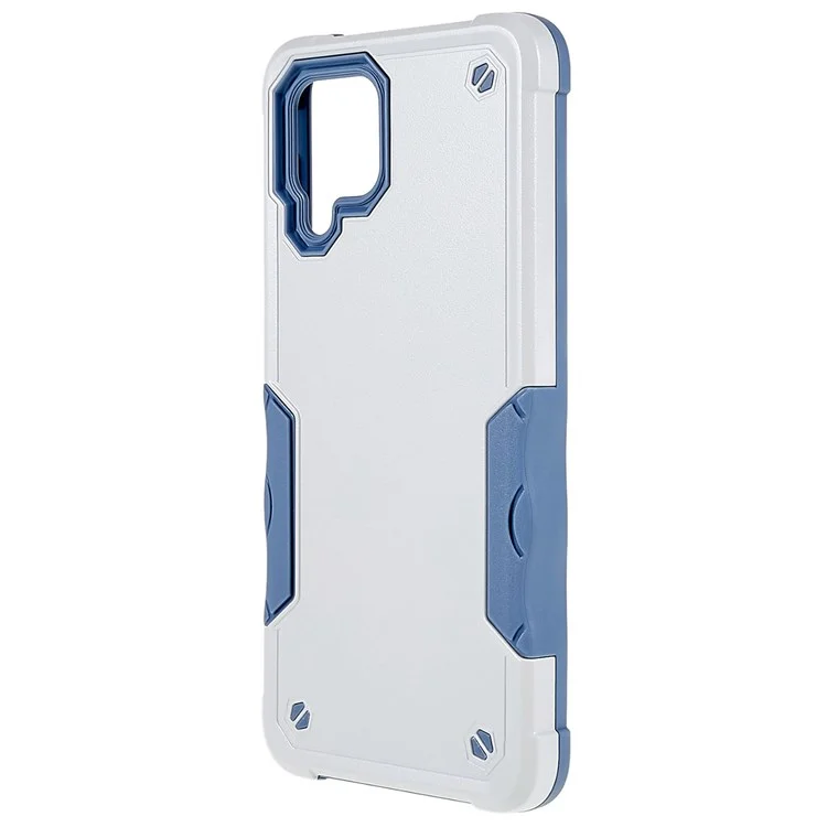 For Samsung Galaxy M32 (Global Version)/F22/M22 PC + TPU Dual Layer Phone Case Shock Absorbing Cell Phone Cover - White