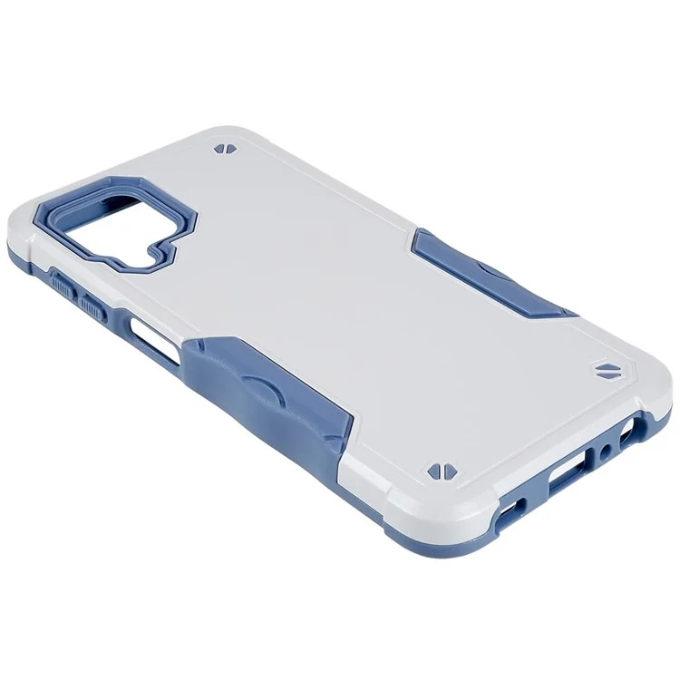 For Samsung Galaxy M32 (Global Version)/F22/M22 PC + TPU Dual Layer Phone Case Shock Absorbing Cell Phone Cover - White
