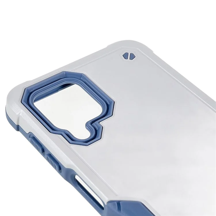 For Samsung Galaxy M32 (Global Version)/F22/M22 PC + TPU Dual Layer Phone Case Shock Absorbing Cell Phone Cover - White