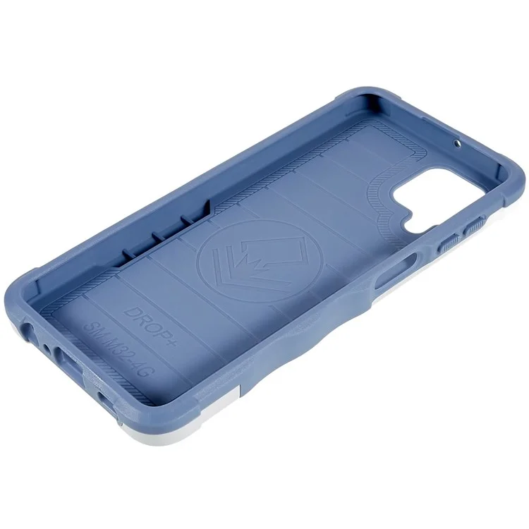 For Samsung Galaxy M32 (Global Version)/F22/M22 PC + TPU Dual Layer Phone Case Shock Absorbing Cell Phone Cover - White