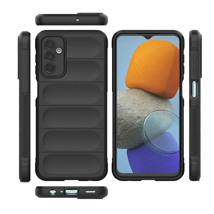 Per Samsung Galaxy F23 5G/M23 5G Custodia Protettiva Antiurto Antishock Guscio Posteriore Flessibile Cover Telefono in TPU - Nero