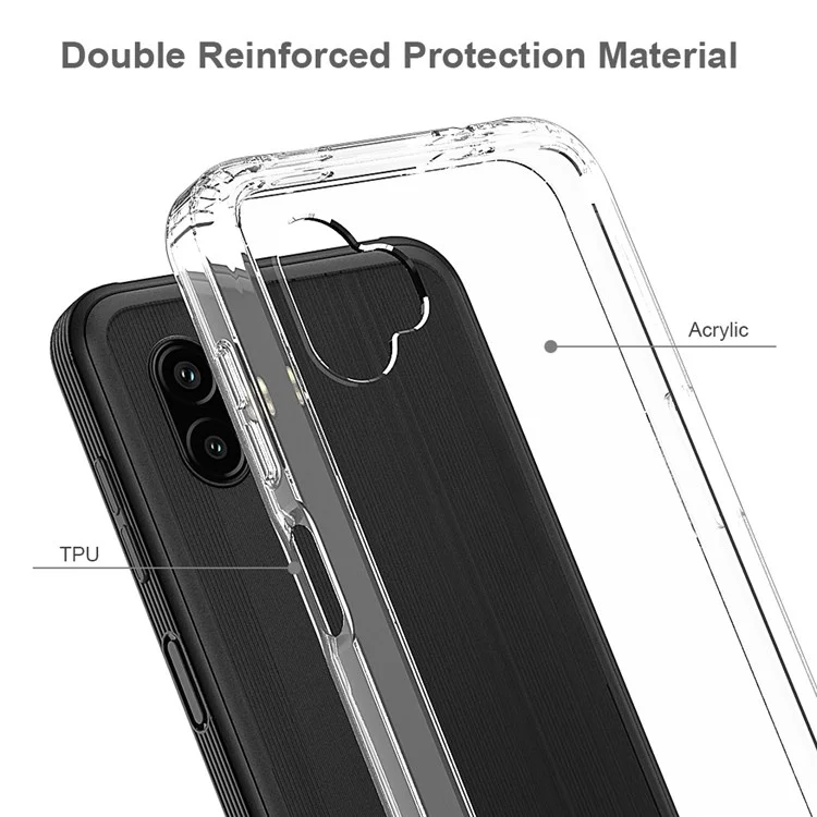 Capa Transparente Cristalina para Samsung Galaxy Xcover Pro 2, Capa Resistente a Arranhões e Absorção de Choques em Acrílico Duro + TPU Macio