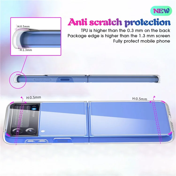 Für Samsung Galaxy Z Flip4 5G Crystal Clear Case Hard PC Back Soft TPU Bumper Edge Anti-Scratch Cover