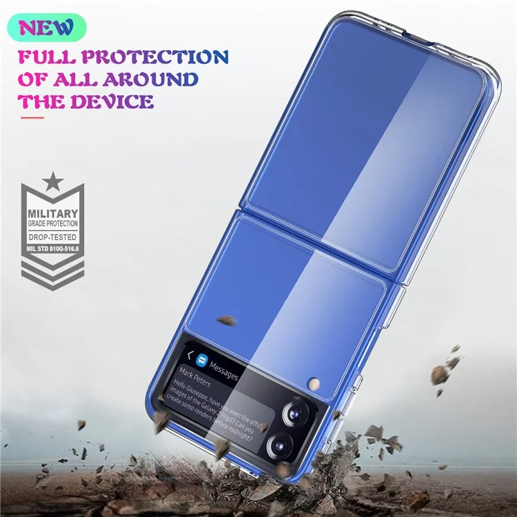 Für Samsung Galaxy Z Flip4 5G Crystal Clear Case Hard PC Back Soft TPU Bumper Edge Anti-Scratch Cover