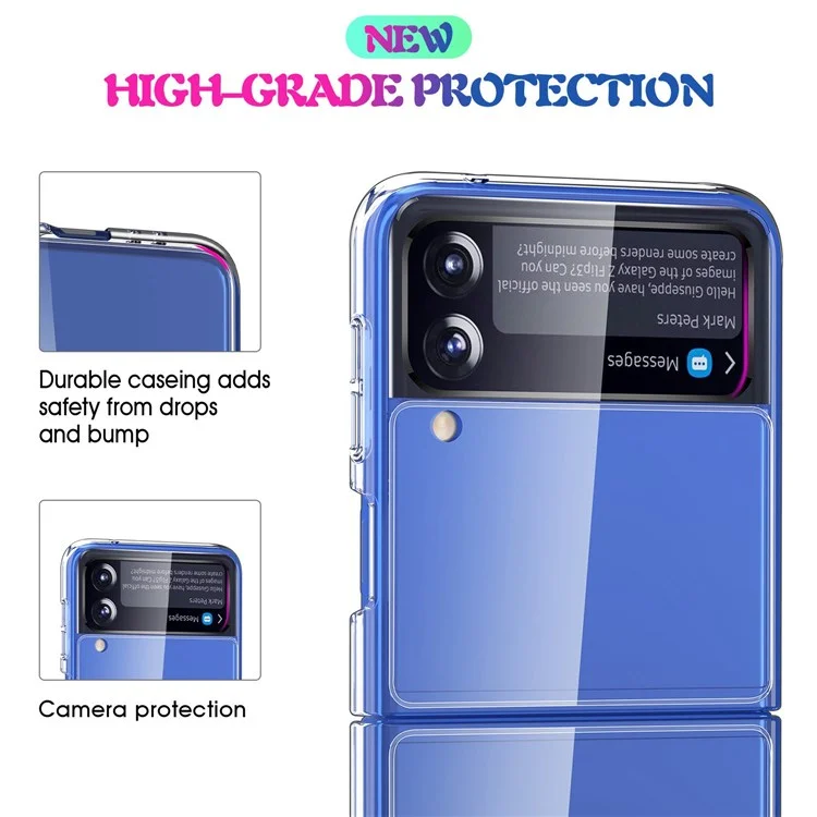 Für Samsung Galaxy Z Flip4 5G Crystal Clear Case Hard PC Back Soft TPU Bumper Edge Anti-Scratch Cover