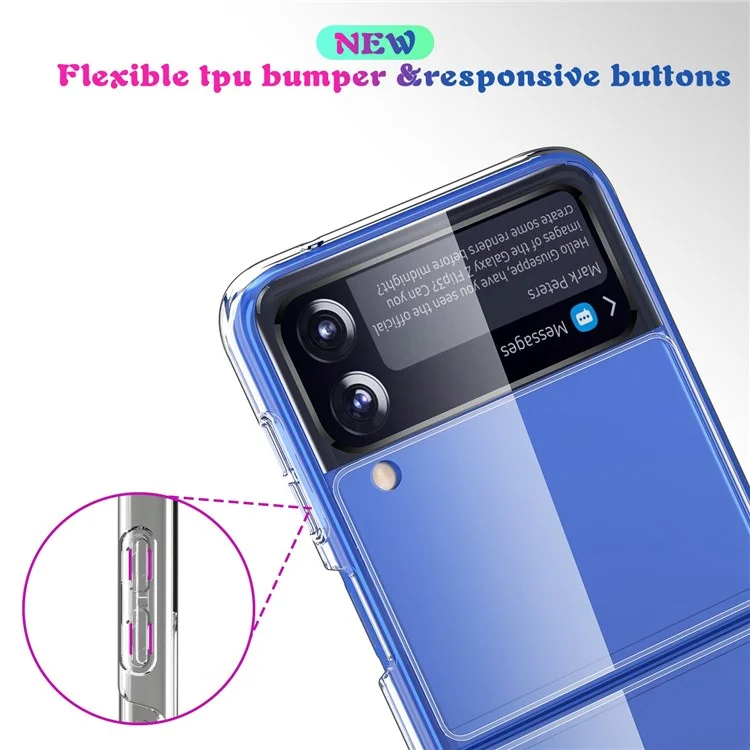 Für Samsung Galaxy Z Flip4 5G Crystal Clear Case Hard PC Back Soft TPU Bumper Edge Anti-Scratch Cover