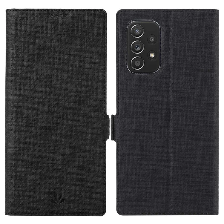 Vili K Stand Stand Wallet Leather Case Para Samsung Galaxy A53 5G, Tampa do Telefone Com um Garoto Magnético Duplo - Preto