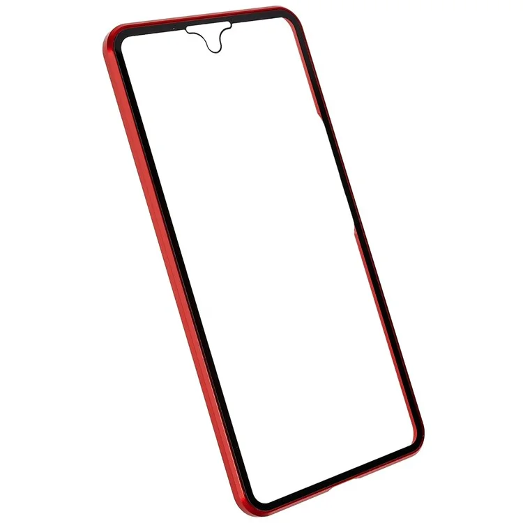 For Samsung Galaxy A53 5G Anti-fall Metal Bumper + Double-sided Tempered Glass Shell 360 Degree All-inclusive Protection Magnetic Phone Cover - Red