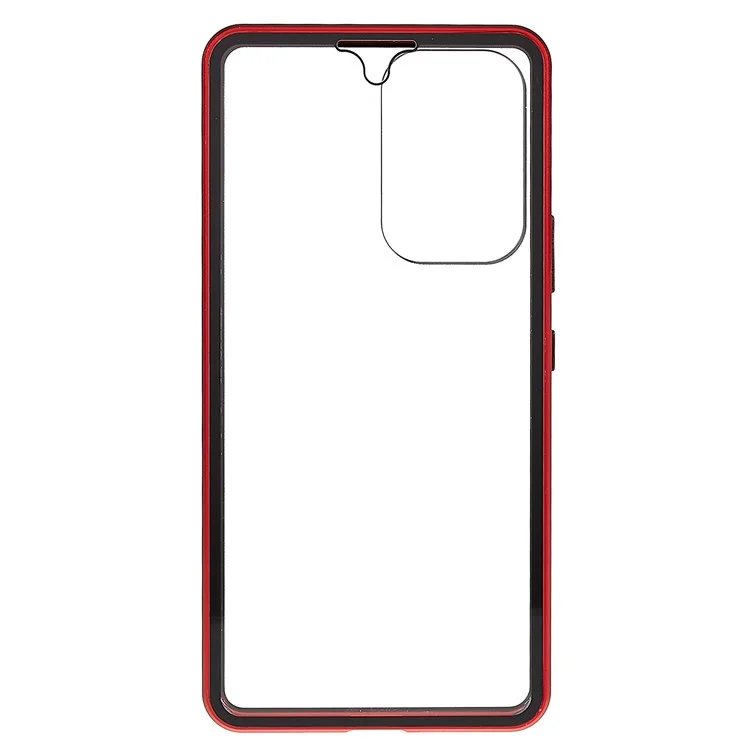 For Samsung Galaxy A53 5G Anti-fall Metal Bumper + Double-sided Tempered Glass Shell 360 Degree All-inclusive Protection Magnetic Phone Cover - Red