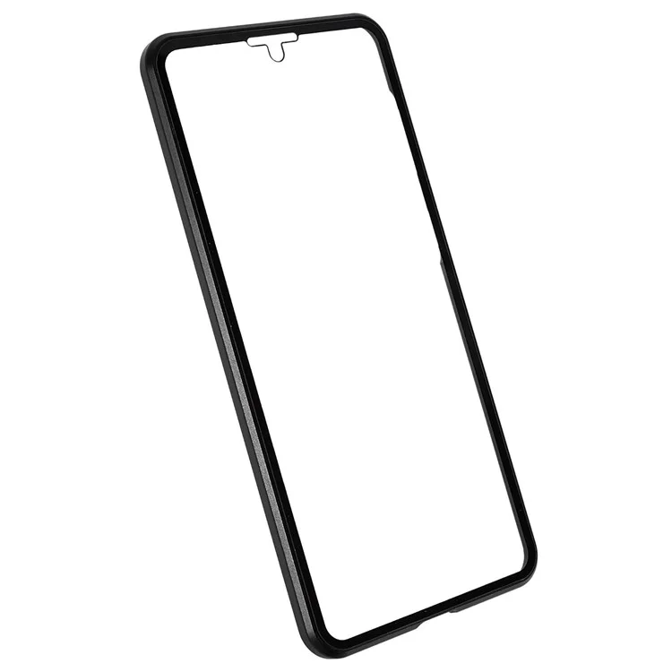 Para Samsung Galaxy A33 5G Anti-scratch Metal Bumper + Double-sided Tempered Glass Magnetic Shell 360 Degree Protective Phone Cover - Negro