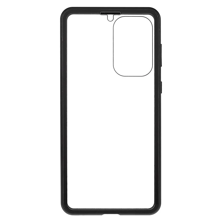 Para Samsung Galaxy A33 5G Anti-scratch Metal Bumper + Double-sided Tempered Glass Magnetic Shell 360 Degree Protective Phone Cover - Negro