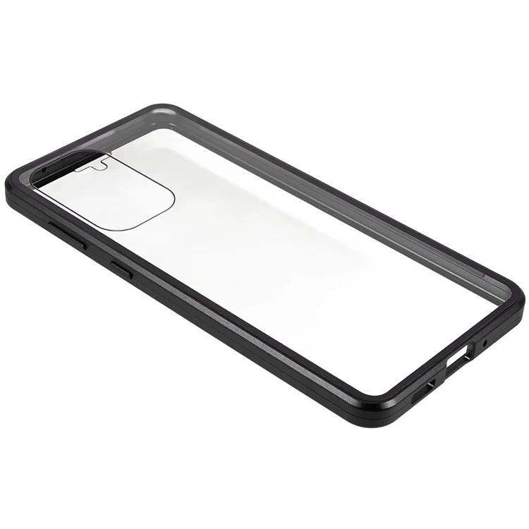Para Samsung Galaxy A33 5G Anti-scratch Metal Bumper + Double-sided Tempered Glass Magnetic Shell 360 Degree Protective Phone Cover - Negro