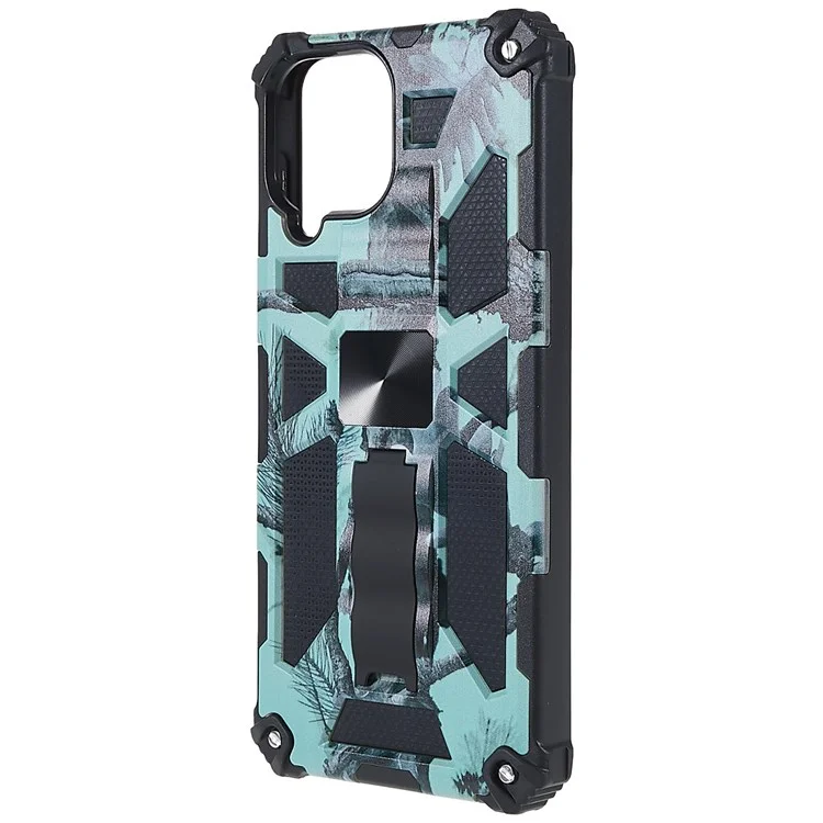 Pour Samsung Galaxy M33 5G (version Globale) Camouflage Design Dur PC TPU TPU TPU Téléphone TPU - Menthe Verte