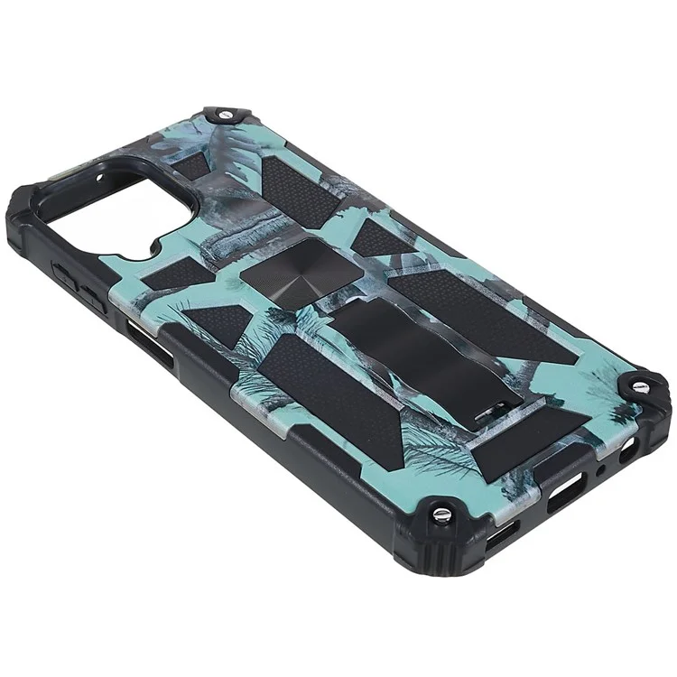 Pour Samsung Galaxy M33 5G (version Globale) Camouflage Design Dur PC TPU TPU TPU Téléphone TPU - Menthe Verte
