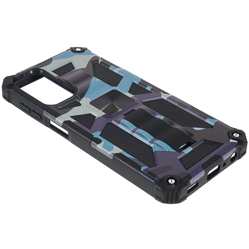Для Samsung Galaxy M23 5G/F23 5G Военный Камуфляж Case Case Hard PC Soft TPU Anti-Scratch Cover с Кик-стрижкой с Автомобильной Магнитной Креплением - Светло-зеленый