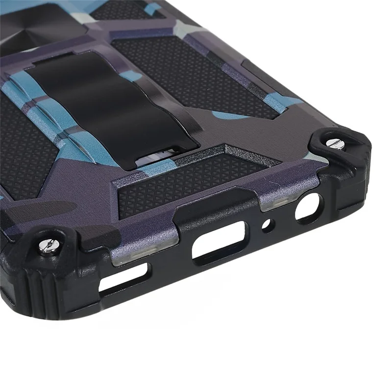 Для Samsung Galaxy M23 5G/F23 5G Военный Камуфляж Case Case Hard PC Soft TPU Anti-Scratch Cover с Кик-стрижкой с Автомобильной Магнитной Креплением - Светло-зеленый